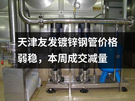 天津友發(fā)鍍鋅鋼管價格弱穩(wěn)，本周成交減量